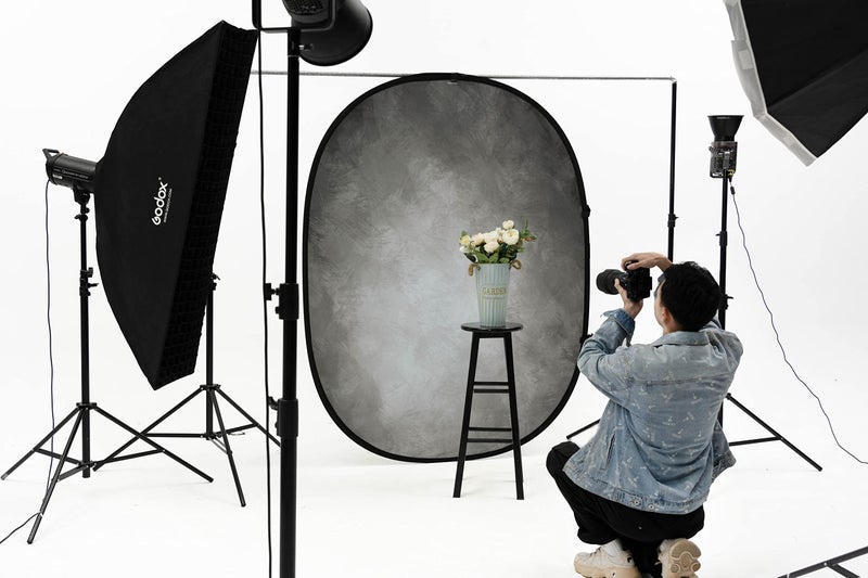 Kate Collapsible Backdrop Pop Up Photo Backdrops Grey Portable Background for Portrait Photography, for Video, for Live Stream, 5x6.5ft - Image 5